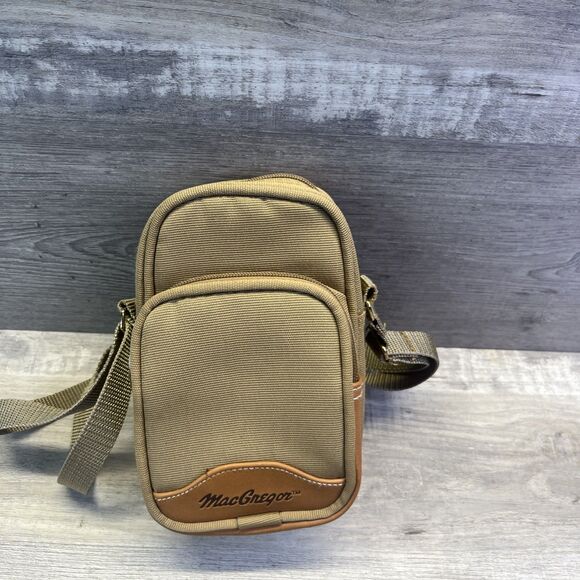 MacGregor Small Camera Bag Padded with Adjustable Strap Khaki, 2 Zip Compartment - Picture 2 of 8